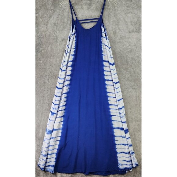 Gaby & Gracie Dress Womens Large Blue Tie Dye Sleeveless Summer Beachwear Maxi - Picture 6 of 9